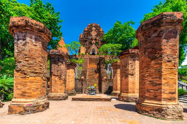 stock image Ponagar Tower in Nha Trang, Vietnam. This is an artistic architectural work of Champa people built in 12th century with terracotta, recognized as a national architectural art monument Vietnam