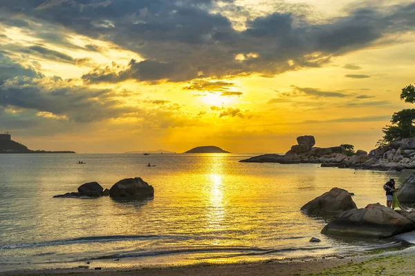 Wschód Słońca Przylądku Hon Chong Nha Trang Wietnam — Zdjęcie stockowe