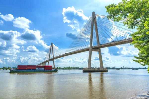 Ben Tre Wietnam Stycznia 2023 Most Rach Mieu Łączy Prowincje — Zdjęcie stockowe