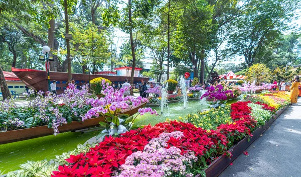 Chi Minh Stadt Vietnam Januar 2023 Festivalszene Tao Dan Park — Stockfoto