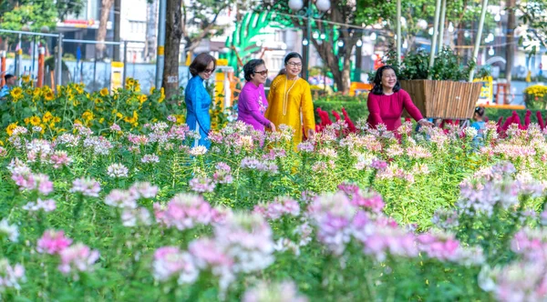 Chi Minh Ville Vietnam Janvier 2023 Écologie Des Fleurs Jardin — Photo