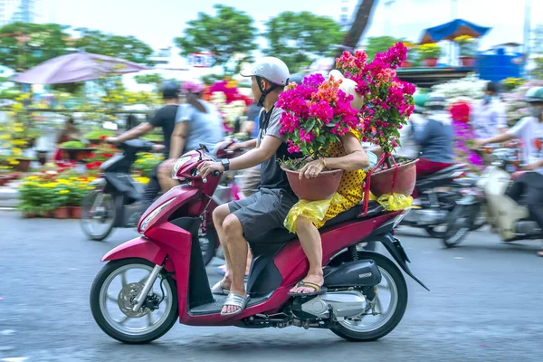 Chi Minh City Vietnam Január 2023 Emberek Vietnami Vezetés Egy — Stock Fotó