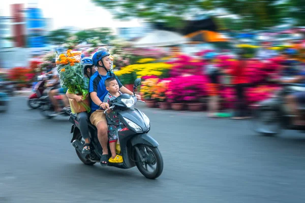 Chi Minh City Vietnam January 20Th 2023 People Vietnamese Driving — Stock Photo, Image