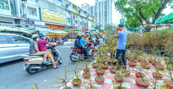 Chi Minh City Vietnam Január 2023 Nyüzsgő Vásárol Virágok Virágpiacon — Stock Fotó