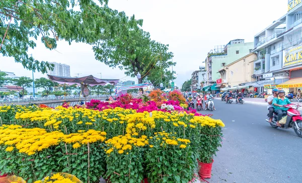 Chi Minh City Βιετνάμ Ιανουαρίου 2023 Bustle Buying Flowers Flower — Φωτογραφία Αρχείου