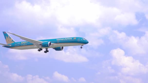 Chi Minh City Vietnam Augustus 2023 Passagiersvliegtuig Met A895 Airbus — Stockvideo