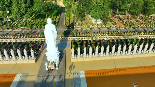位于越南巴列旺都的戴通林塔的空中景观 一座美丽的佛寺中国 印度和越南的混合结构 — 图库视频影像
