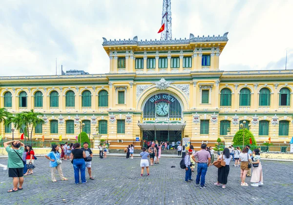 Chi Minh City Wietnam Września 2023 Architektura Poza Centralną Pocztą — Zdjęcie stockowe
