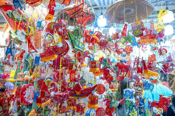 Chi Minh City Vietnam September 2023 Färgglada Tradition Lykta Chinatown — Stockfoto