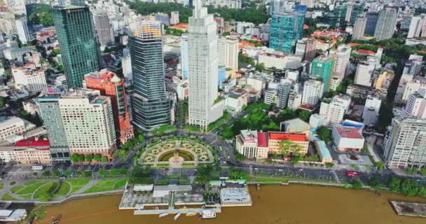 Місто Хошимін Єтнам Вересня 2023 Вид Повітря Будівельний Майданчик Мелінь — стокове відео