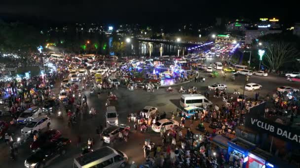 Lat Wietnam Lipca 2022 Lat Miasto Noc Piękna Miejscowość Turystyczna — Wideo stockowe