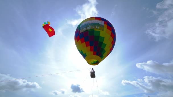 Giang Vietnam September 2022 Das Heißluftballonfestival Auf Dem Feld Nach — Stockvideo