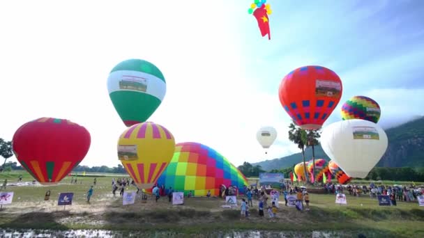 Giang Vietnam Szeptember 2022 Hőlégballon Fesztivál Területen Betakarítás Után Vonzza — Stock videók