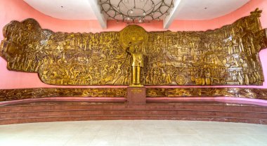 19. yüzyılda antik etnik grupların işçiliğinin güzelliğini simüle eden dev bir rahatlama ve şimdi Binh Duong, Vietnam 'da müzelerde tutuluyor.