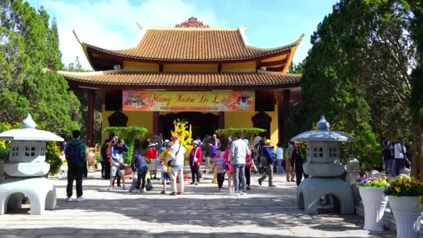 Lat Vietnã Janeiro 2023 Vista Fron Mosteiro Truc Lam Templo — Vídeo de Stock