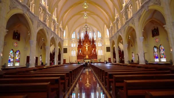 Вун Тау Єтнам Серпня 2023 Вид Всередині Парафіяльної Церкви Сун — стокове відео