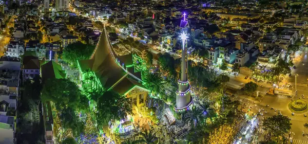 Chi Minh City Vietnam Dicembre 2023 Veduta Aerea Della Cattedrale — Foto Stock