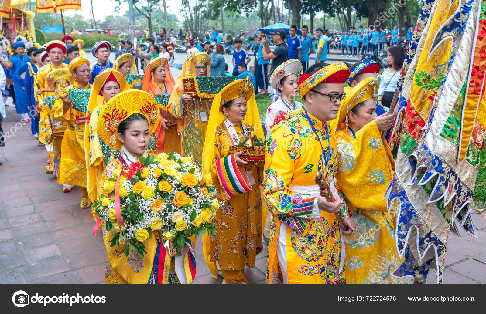Hue Vietnam April 10Th 2024 Traditional Festival Process Virgin Mary