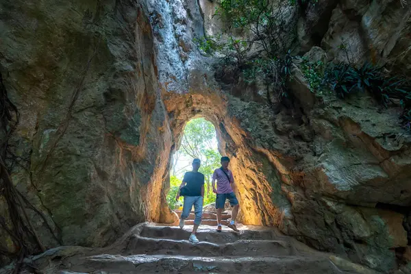 Stock image Da Nang, Vietnam - April 15th, 2024: Buddhist pagoda in Huyen Khong cave on Marble Mountain at Da Nang city, Vietnam. Da Nang is biggest city of Middle Vietnam.