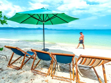 Phu Quoc, Vietnam - 20 Nisan 2024: Phu Quoc Adası (Ham Rong Sahili), Vietnam, Güneydoğu Asya 'da Tropikal Turizm Tatil Yeri.