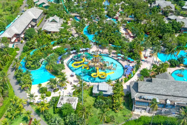 stock image An Thoi, Phu Quoc, Vietnam - April 21st 2024: Sun World Hon Thom nature park, an amusement and recreational water park reached by sea crossing cable car from Phu Quoc Island, Vietnam, Southeast Asia.