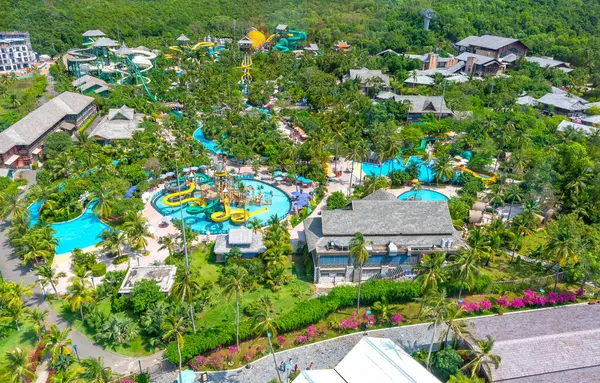 stock image An Thoi, Phu Quoc, Vietnam - April 21st 2024: Sun World Hon Thom nature park, an amusement and recreational water park reached by sea crossing cable car from Phu Quoc Island, Vietnam, Southeast Asia.