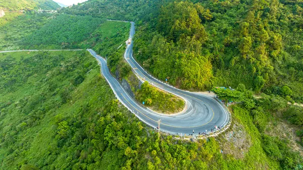 Stock image Aerial view of Hai Van Pass, is an approximately long mountain pass on National Route 1A in Vietnam.