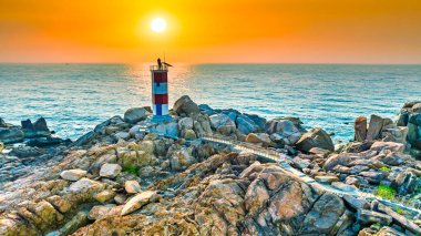 Ganh Den Deniz Feneri, Phu Yen. Burası Vietnam 'ın ünlü bir turistik mekanı.