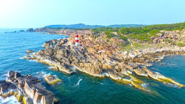 Ganh Den Lighthouse, Phu Yen. This is a famous tourist destination of Vietnam clipart