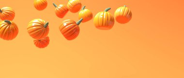 Autumn pumpkins - Harvest and Thanksgiving theme - 3D render