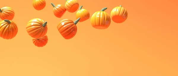 Autumn Pumpkins Harvest Thanksgiving Theme Render —  Fotos de Stock