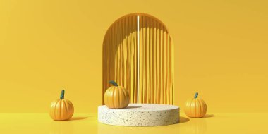 Autumn pumpkins - Harvest and Thanksgiving theme - 3D render