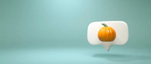 スピーチバブル付き秋のカボチャ 3Dレンダリング — ストック写真