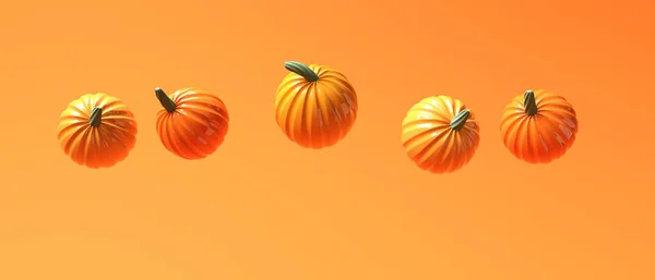 Autumn Pumpkins Harvest Thanksgiving Theme Render — Stock Fotó