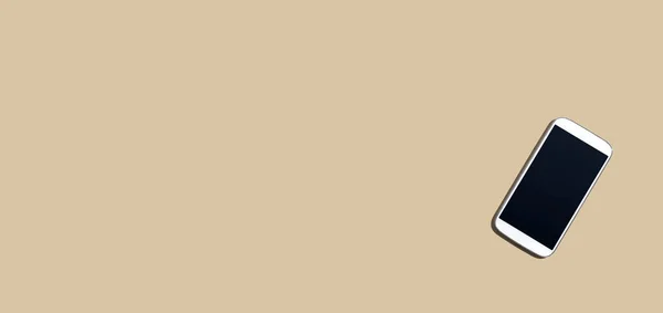 สมาร ทโฟนส ขาวท าจอส าจากด านบน แบนวาง — ภาพถ่ายสต็อก