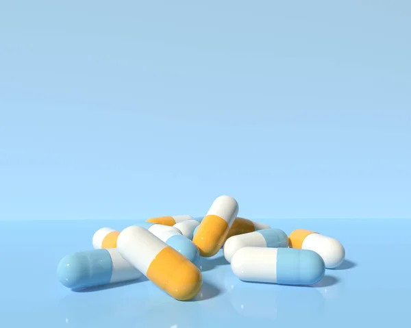 Tobolky Farmaceutické Medicíny Zdravotní Téma Vykreslení — Stock fotografie