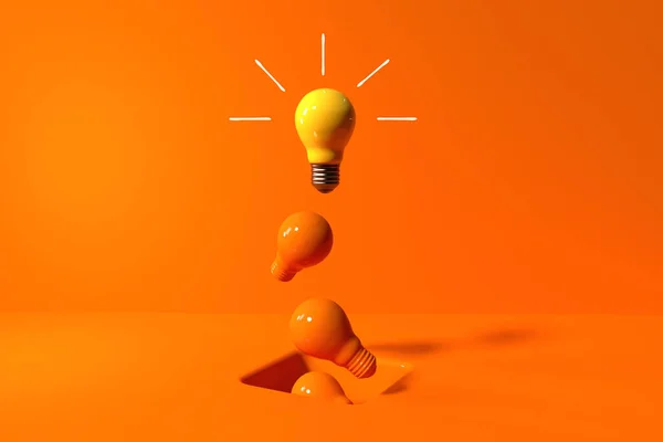 Une Idée Unique Ampoule Avec Trou Sur Sol Rendu — Photo