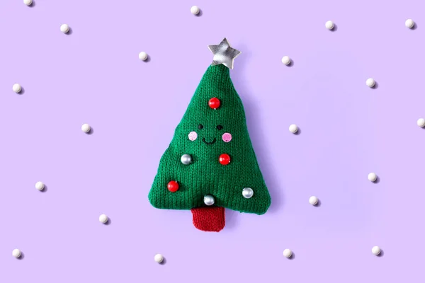 Boże Narodzenie Poduszka Drzewo Nad Głową Widok Płaski Leżak — Zdjęcie stockowe
