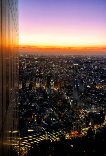 stock image Skyscrapers towering over the cityscape of Nishi-Shinjuku, Tokyo, Japan at sunset