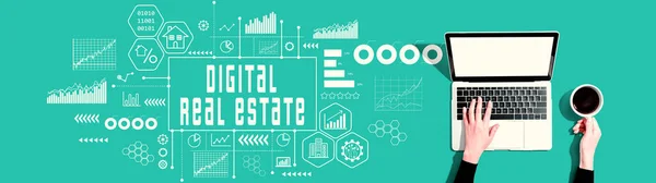 Digital Real Estate concept with person using a laptop computer