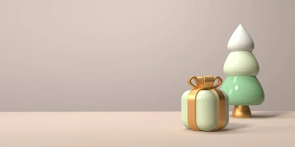 Christmas Gift Box Tree Render — Stock Photo, Image