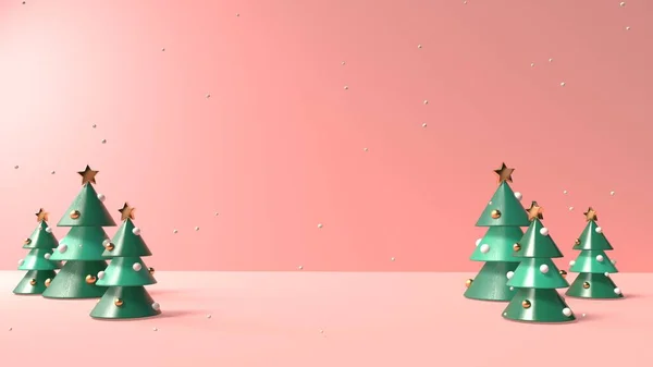 Рождественские Елки Снегом Иллюстрация — стоковое фото