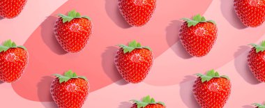 Taze kırmızı çilek manzarası - düz yatıyordu