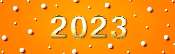 2023 Tema Año Nuevo Con Puntos Caramelo Blanco Laico Plano — Foto de Stock