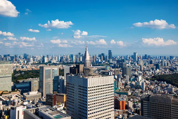 高耸入云的摩天大楼高耸在日本东京新宿的城市景观之上 — 图库照片