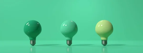 Лампочки Ідеї Плоский Прокладка Візуалізація — стокове фото