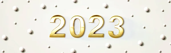 2023 Νέο Έτος Θέμα Λευκή Καραμέλα Κουκκίδες Επίπεδη Lay — Φωτογραφία Αρχείου