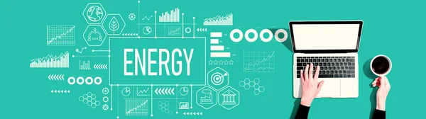 Energie Osobou Používající Notebook — Stock fotografie