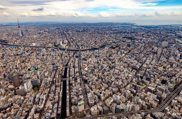 Vista Aérea Del Río Sumida Tokio Japón —  Fotos de Stock