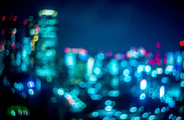 Abstraktes Verschwommenes Bokeh Neon Licht Wandert Durch Die Stadt — Stockfoto